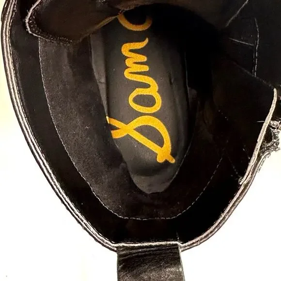 Sam Edelman Elliot Black Leather Platform Combat Boot Lace Up Womens 7M New $180 - Picture 11 of 13